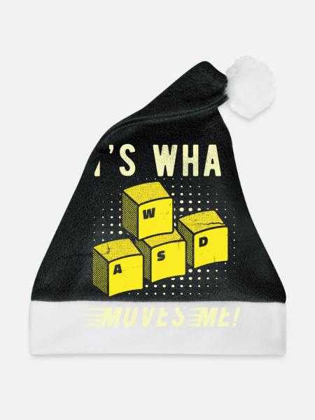 Gamer Geschenk Computer PC Gaming - Weihnachtsmütze - Schwarz/Weiß - Vorne
