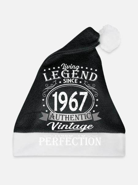 Jahrgang 1967 lustiger Spruch - Weihnachtsmütze - Schwarz/Weiß