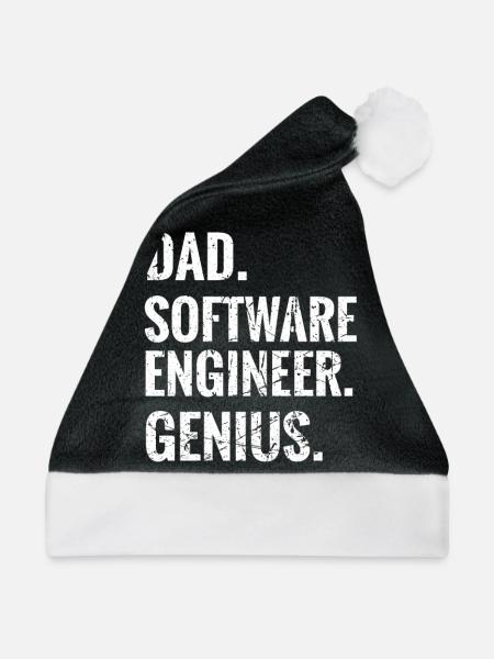 Softwareingenieur Papa Geschenk Software Engineer - Weihnachtsmütze - Schwarz/Weiß