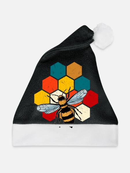 Bienenwabe - Weihnachtsmütze - Schwarz/Weiß