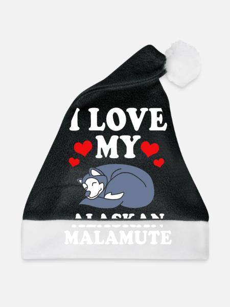 Malamute - Weihnachtsmütze - Schwarz/Weiß - Vorne