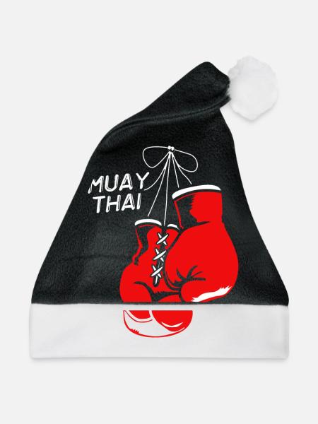 Muay Thai - Weihnachtsmütze - Schwarz/Weiß - Vorne