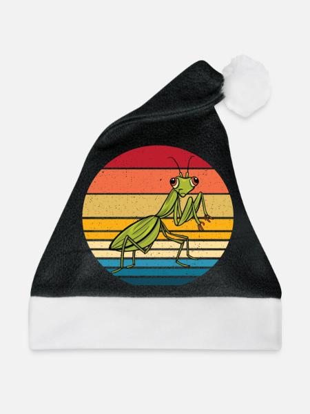 Gottesanbeterin - Weihnachtsmütze - Schwarz/Weiß - Vorne