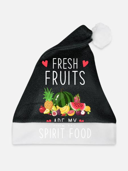 Früchte Frucht Spruch - Weihnachtsmütze - Schwarz/Weiß - Vorne