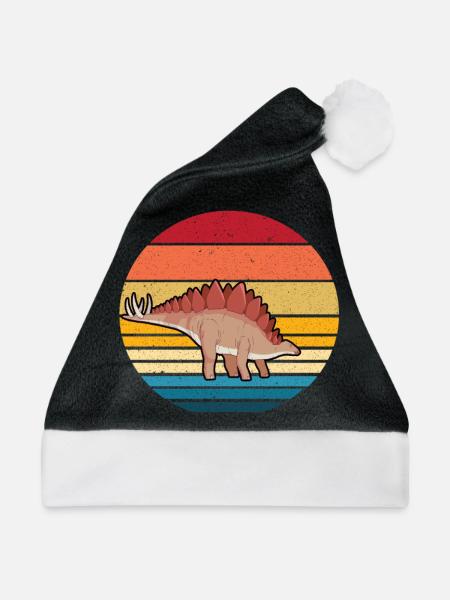Stegosaurus - Weihnachtsmütze - Schwarz/Weiß - Vorne