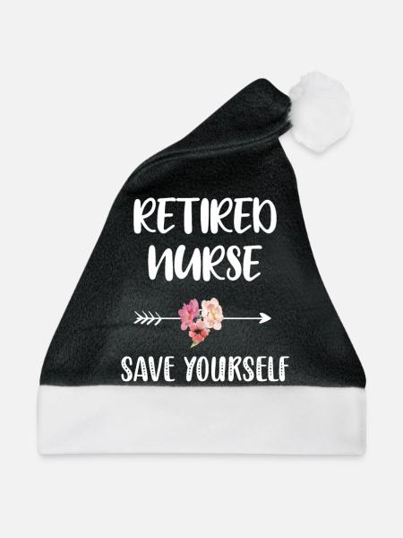 Pensionierte Krankenschwester Ruhestandsgeschenk - Weihnachtsmütze - Schwarz/Weiß