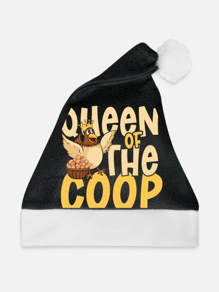 Queen of the coop - Weihnachtsmütze - Schwarz/Weiß - Vorne
