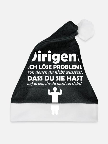 Dirigent löst Probleme - Weihnachtsmütze - Schwarz/Weiß - Vorne