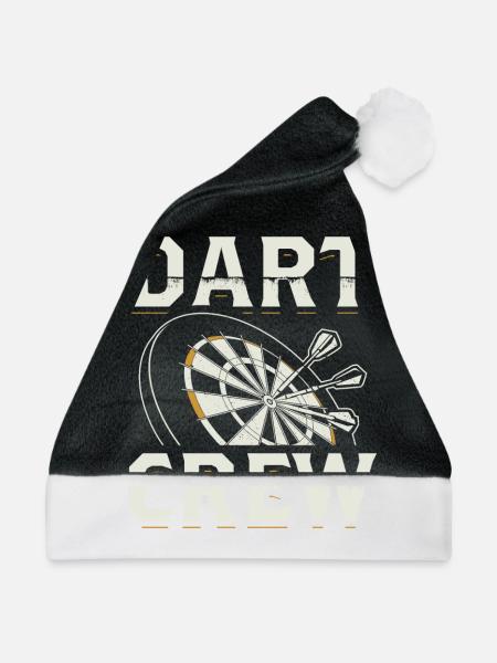 Dart Darten Darts Darter Dartmannschaft Geschenk - Weihnachtsmütze - Schwarz/Weiß - Vorne