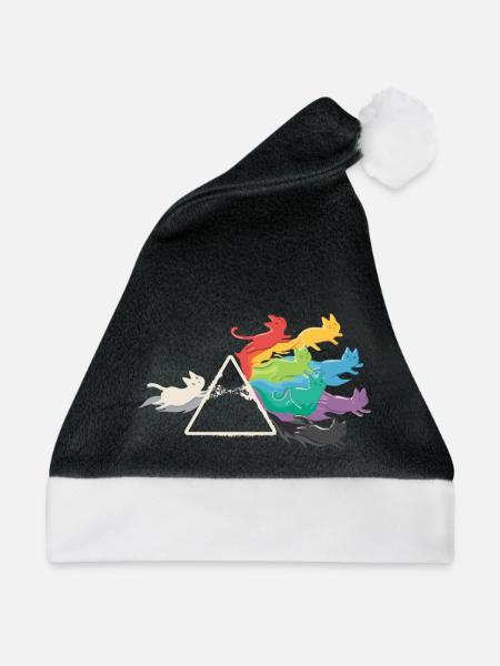 PRISMA RAINBOW CATS - Weihnachtsmütze - Schwarz/Weiß - Vorne