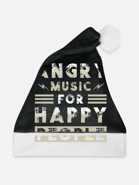 Metal Musik Angry Music for Happy People - Weihnachtsmütze - Schwarz/Weiß