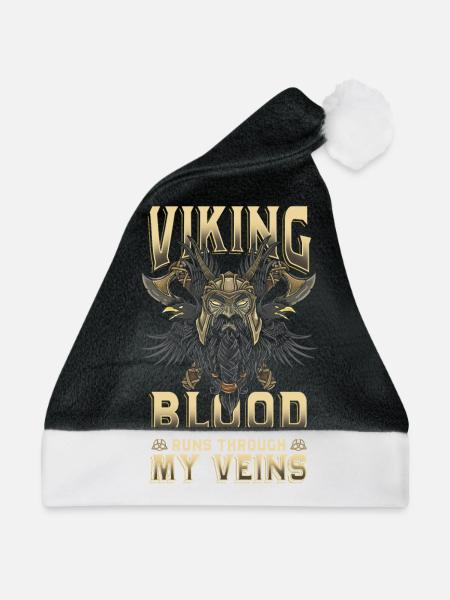 Wikinger - Weihnachtsmütze - Schwarz/Weiß