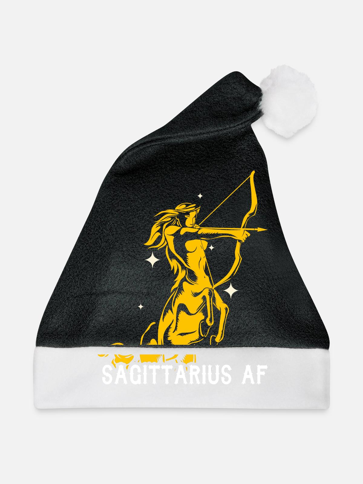 Schütze Sternzeichen - Weihnachtsmütze - Schwarz/Weiß - Vorne