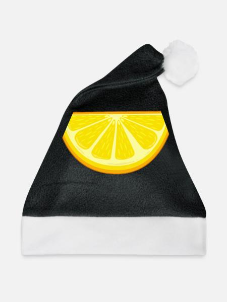 Zitrone - Weihnachtsmütze - Schwarz/Weiß - Vorne