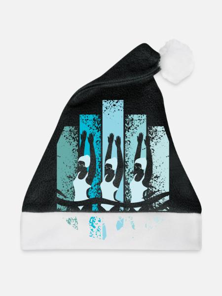 synchronschwimmen Retro - Weihnachtsmütze - Schwarz/Weiß - Vorne