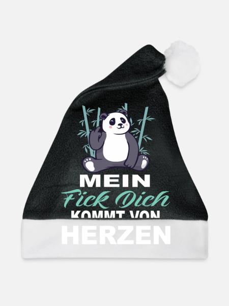 Mein Fick Dich Kommt Von Herzen - Fick Dich - Weihnachtsmütze - Schwarz/Weiß - Vorne