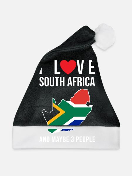 Südafrika Ich liebe Südafrika - Weihnachtsmütze - Schwarz/Weiß - Vorne
