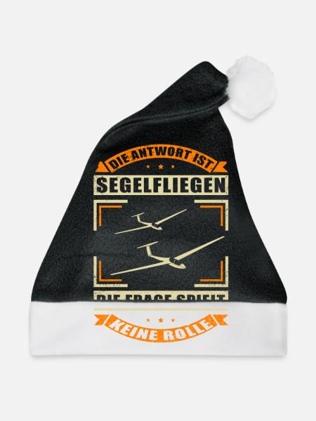 Segelflieger Segelflug Segelflugzeug Geschenk - Weihnachtsmütze - Schwarz/Weiß