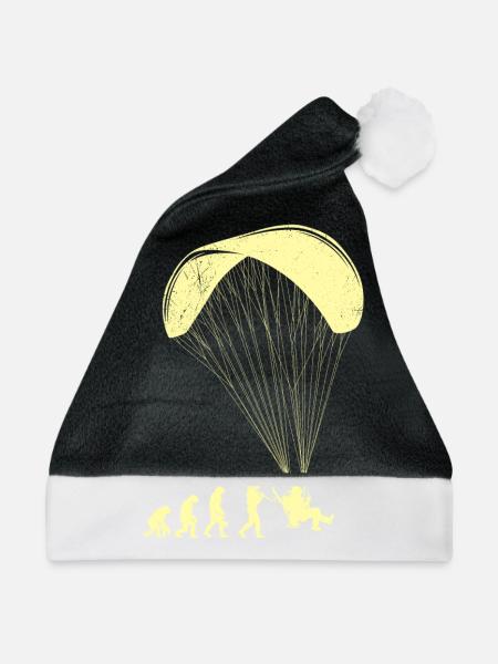 Paramotor Evolution Affe Mensch Paraglider - Weihnachtsmütze - Schwarz/Weiß