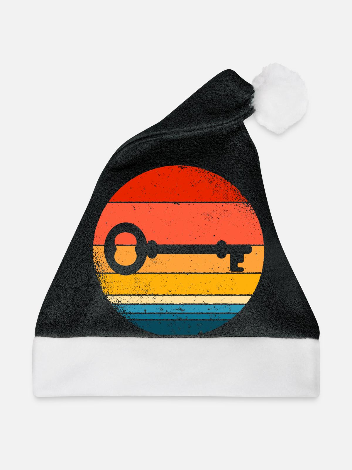Schlüssel - Weihnachtsmütze - Schwarz/Weiß - Vorne