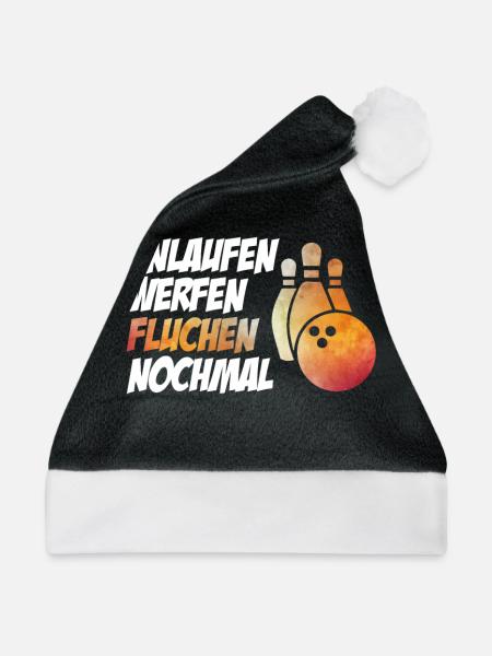 Anlaufen werfen fluchen nochmal lustiger Bowling - Weihnachtsmütze - Schwarz/Weiß