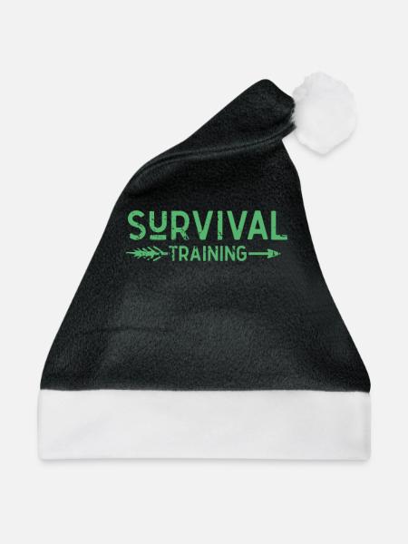 ÜBERLEBENSTRAINING Survival Natur Überleben - Weihnachtsmütze - Schwarz/Weiß - Vorne