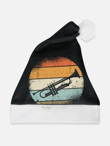 Trompete Instrument - Weihnachtsmütze - Schwarz/Weiß - Vorne