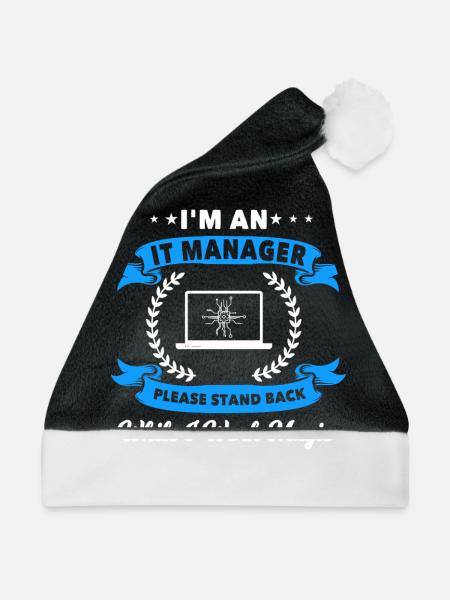 Lustiger IT Manager Spruch - Weihnachtsmütze - Schwarz/Weiß - Vorne