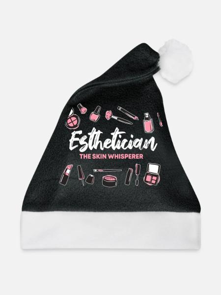 Kosmetikerin Haut Flüsterer - Weihnachtsmütze - Schwarz/Weiß - Vorne