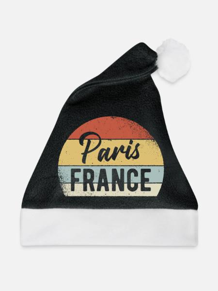 Paris Frankreich Outfit - Weihnachtsmütze - Schwarz/Weiß