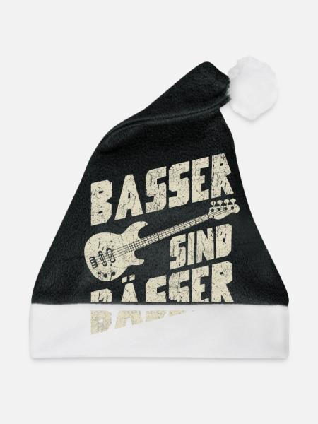 Basser sind Bässer - Weihnachtsmütze - Schwarz/Weiß - Vorne