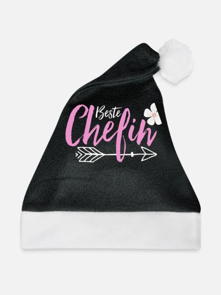 Beste Chefin - Weihnachtsmütze - Schwarz/Weiß - Vorne