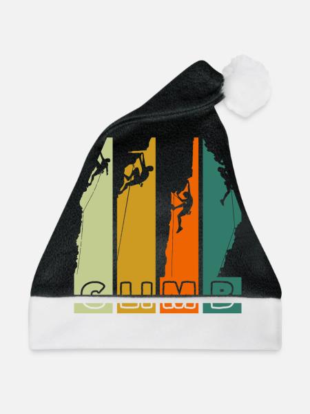Climb Bergsteigen Klettern Retro - Weihnachtsmütze - Schwarz/Weiß