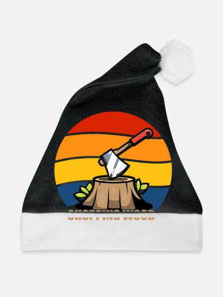 Chopping Wood Retro - Weihnachtsmütze - Schwarz/Weiß