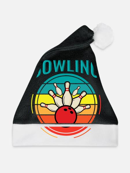Bowling Retro - Weihnachtsmütze - Schwarz/Weiß
