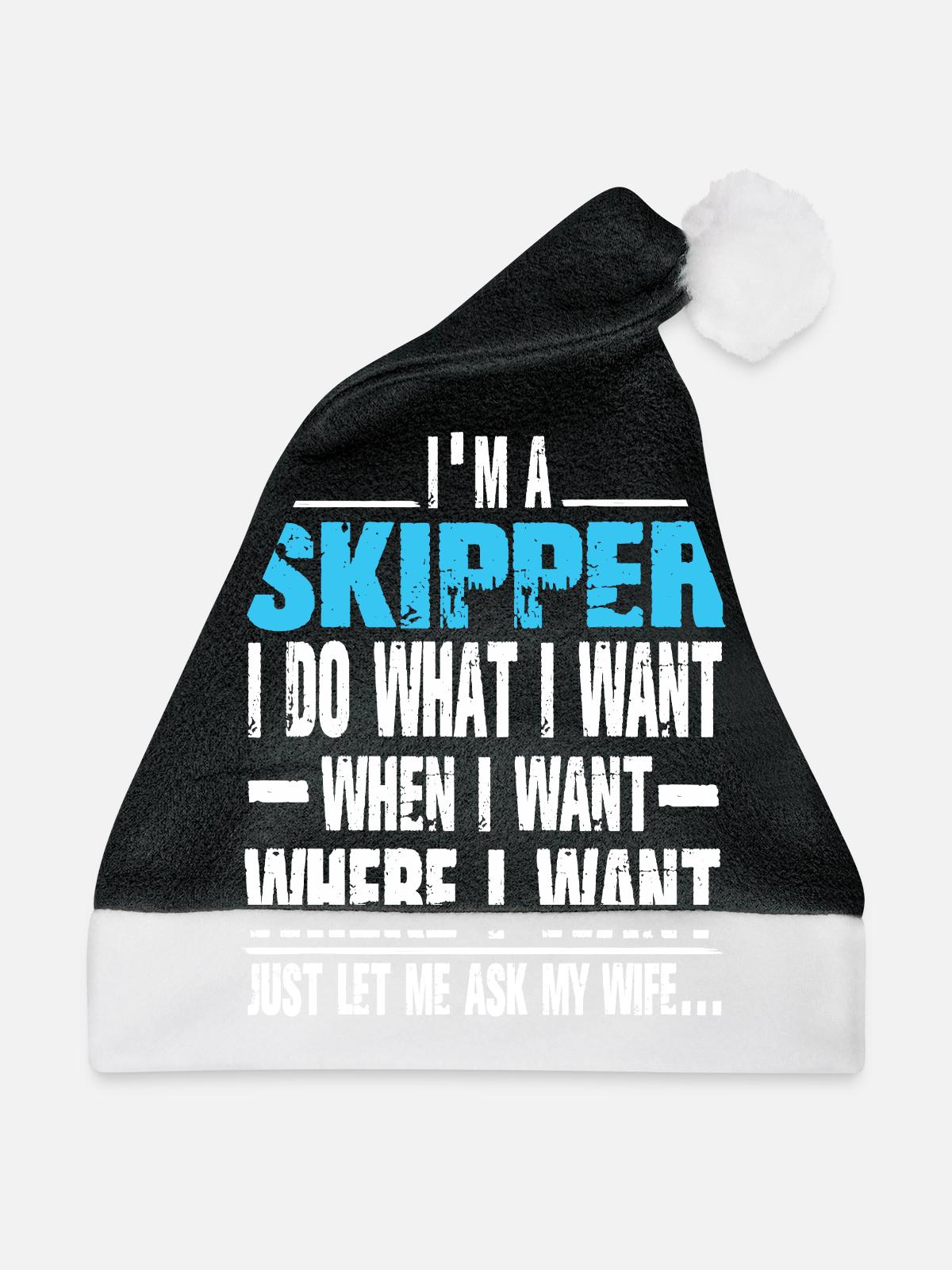 Skipper - Weihnachtsmütze - Schwarz/Weiß - Vorne