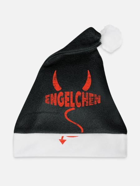 Engelchen Teufel Engel Teufelchen Hörner - Weihnachtsmütze - Schwarz/Weiß - Vorne