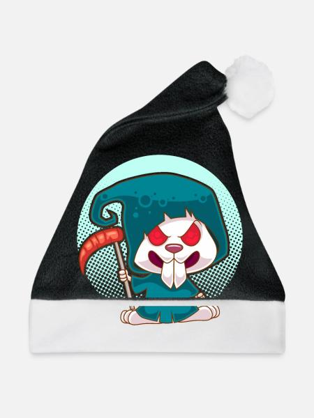 Böser Hase Böser Hasi Lustiges Kaninchen Geschenk - Weihnachtsmütze - Schwarz/Weiß - Vorne