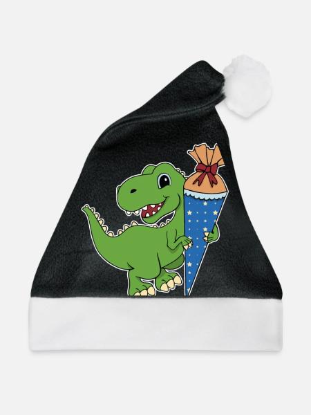 Dino Zuckertüte - Weihnachtsmütze - Schwarz/Weiß - Vorne