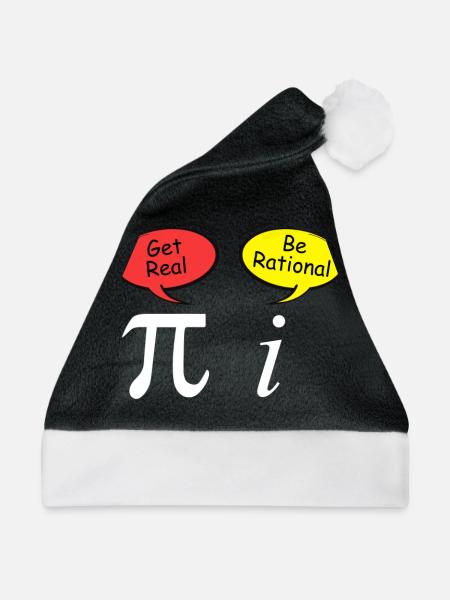 Komplexe Zahlen Witz Irrationale Zahl Mathematik - Weihnachtsmütze - Schwarz/Weiß - Vorne