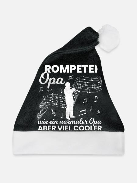 Trompeten Opa Trompeter Trompetenspieler Geschenk - Weihnachtsmütze - Schwarz/Weiß