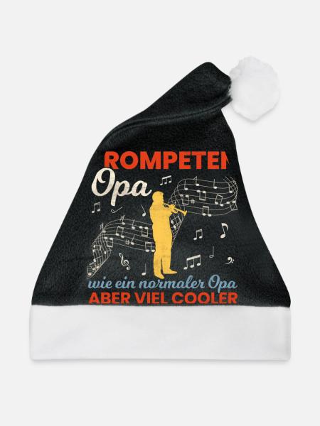 Trompeten Opa Trompeter Trompetenspieler Geschenk - Weihnachtsmütze - Schwarz/Weiß