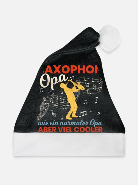 Saxophon Opa Saxophonist Großvater Spruch Saxophon - Weihnachtsmütze - Schwarz/Weiß