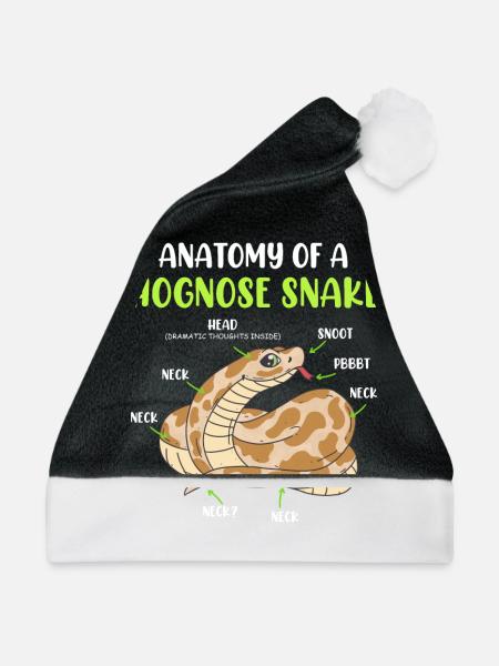 Schlange Anatomie Hakennasennatter Terrarium - Weihnachtsmütze - Schwarz/Weiß