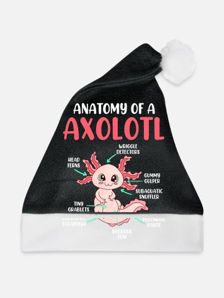 Axolotl Anatomie eines Axolotl - Weihnachtsmütze - Schwarz/Weiß