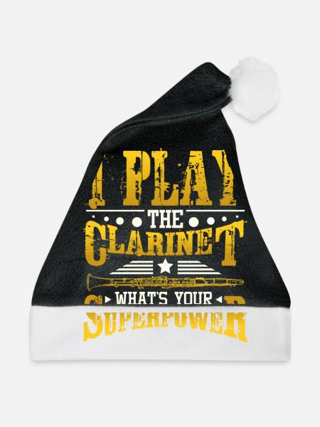 klarinettist Superpower - Weihnachtsmütze - Schwarz/Weiß