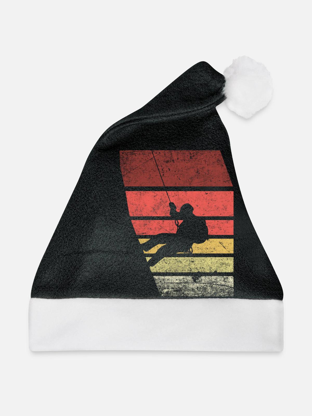 Klettern Retro Silhouette - Weihnachtsmütze - Schwarz/Weiß - Vorne
