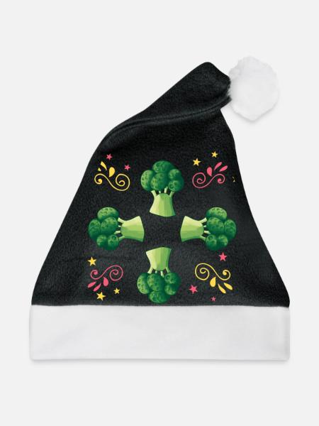Brokkoli - Weihnachtsmütze - Schwarz/Weiß - Vorne