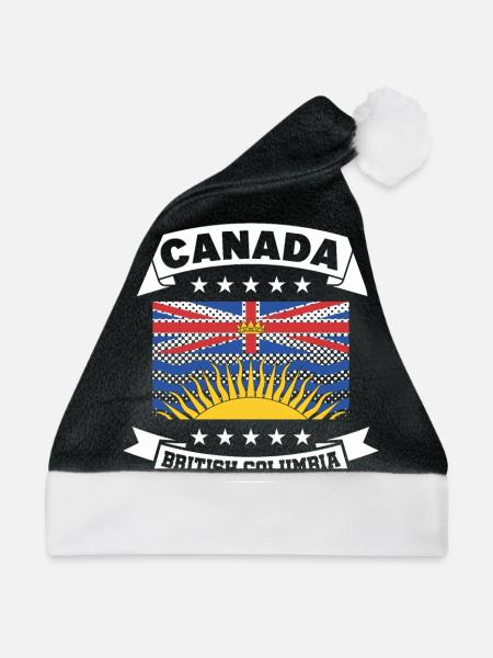 British Columbia Flagge - Weihnachtsmütze - Schwarz/Weiß