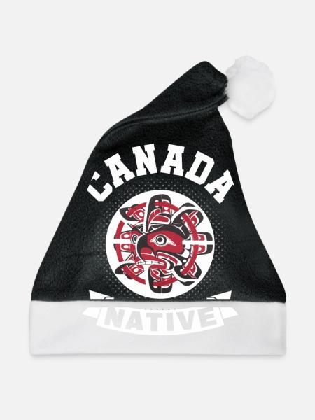 Canada Haida Natives "Red Eagle" - Weihnachtsmütze - Schwarz/Weiß